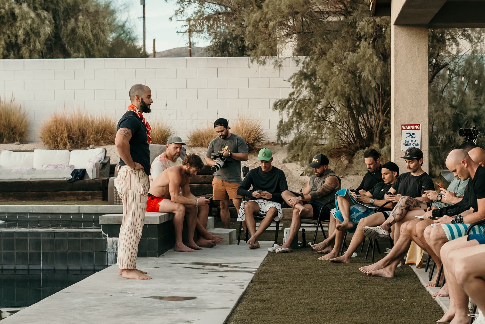 Founders Only session by the pool