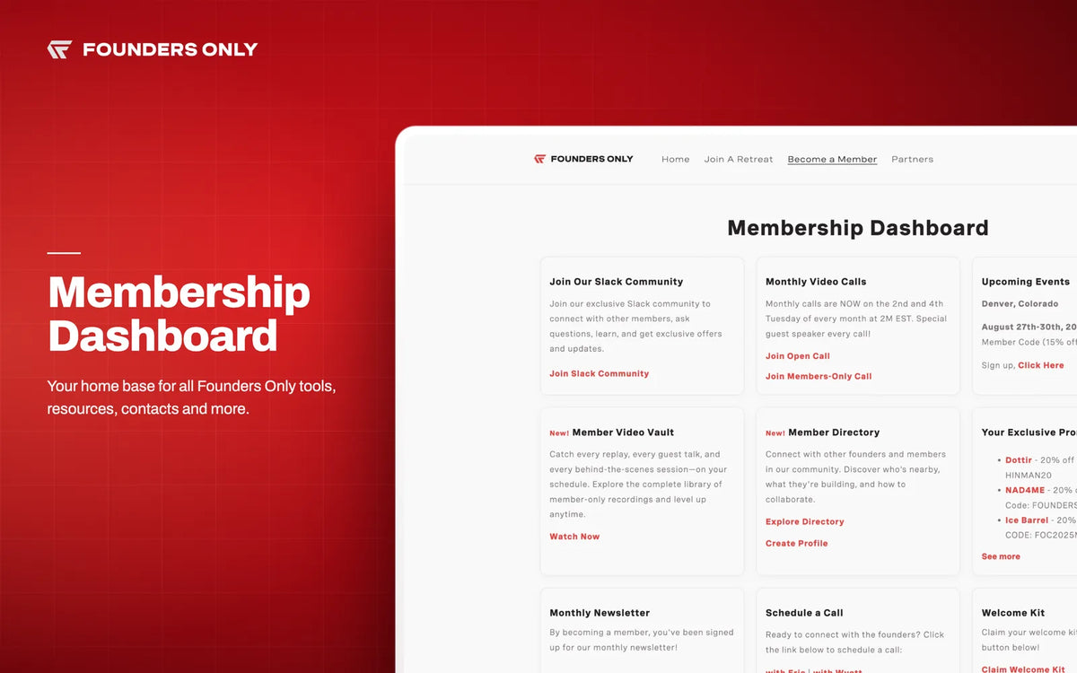 Your Member Dashboard & Video Vault