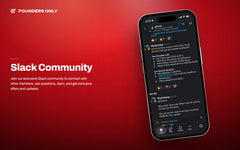 The Founders Only Slack community on iPhone